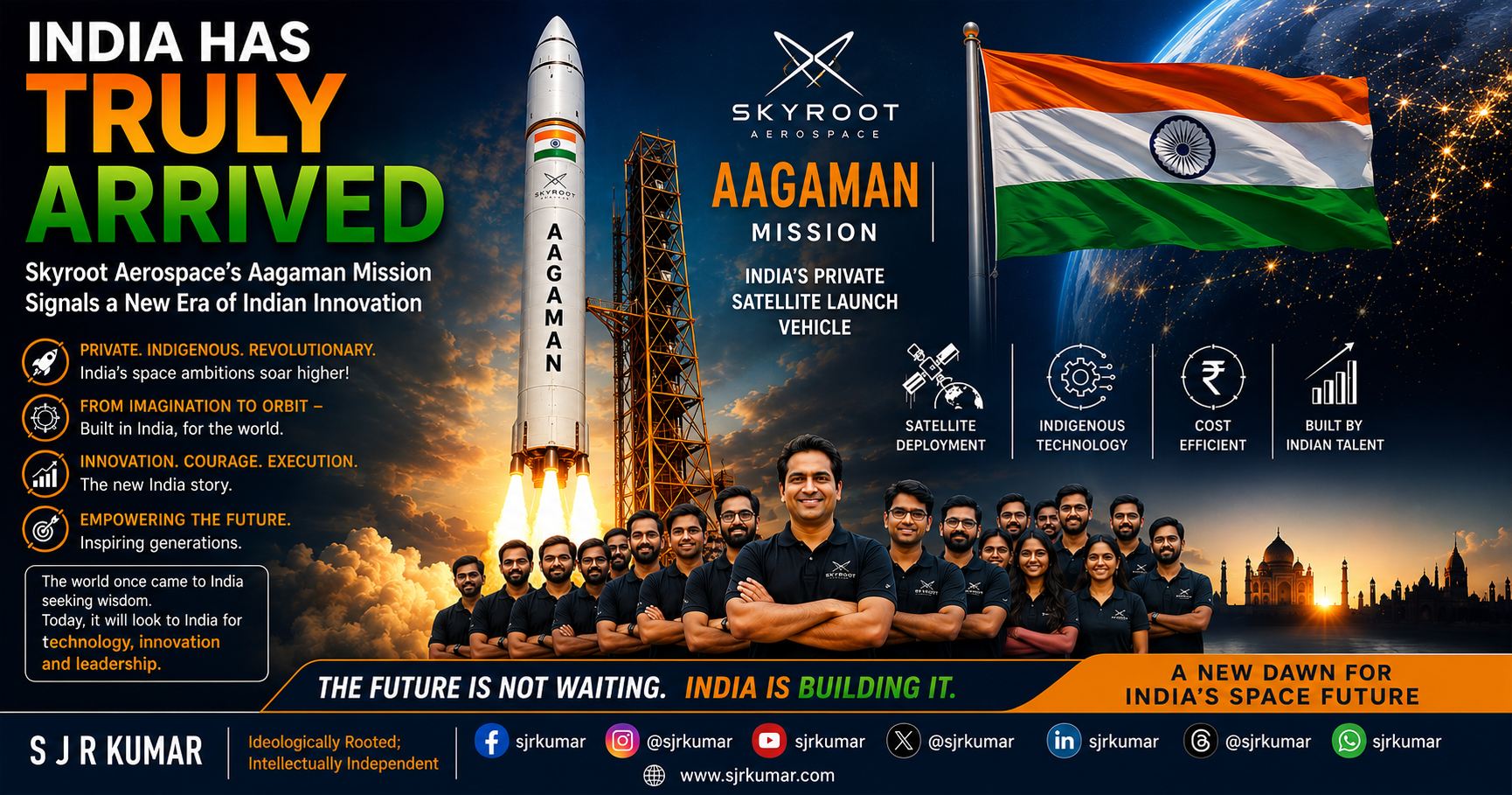 You are currently viewing India Has Truly Arrived: Skyroot Aerospace’s Historic Aagaman Mission Signals a New Era of Indian Innovation
