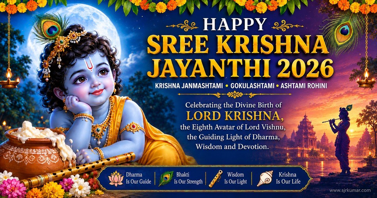 You are currently viewing SREE KRISHNA JAYANTHI 2026: CELEBRATING THE BIRTH OF SRI KRISHNA, THE ETERNAL MESSAGE OF DHARMA