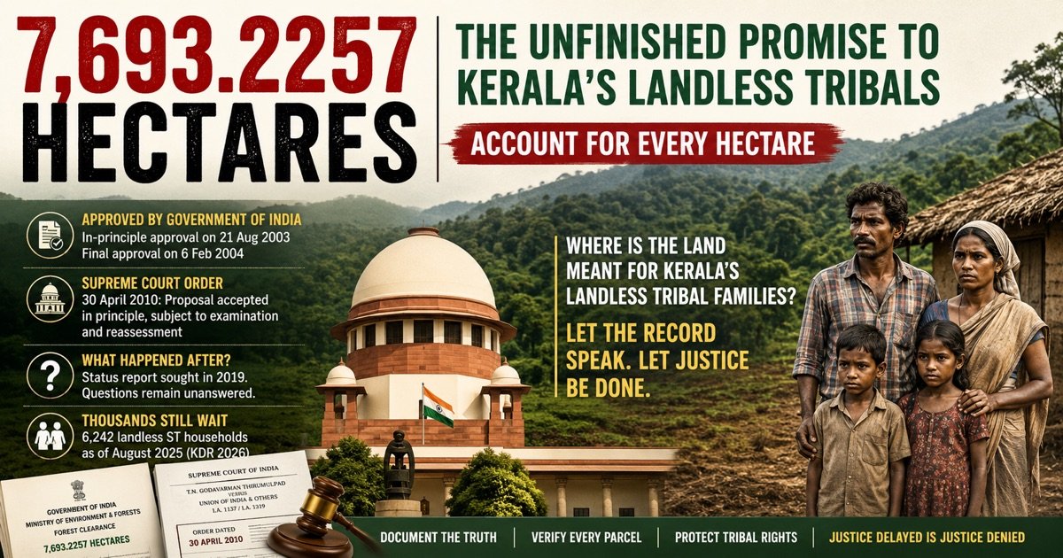 You are currently viewing 7,693.2257 HECTARES: THE UNFINISHED PROMISE TO KERALA’S LANDLESS TRIBALS